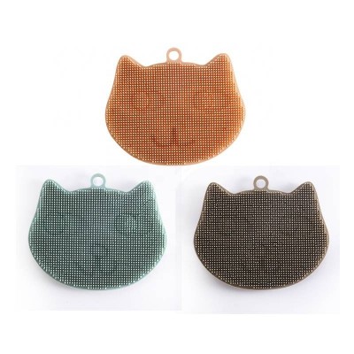 High Quality Magic BPA Free Cat Shape Multifunctional Silicone Pan Washing Brush for Dish Wash