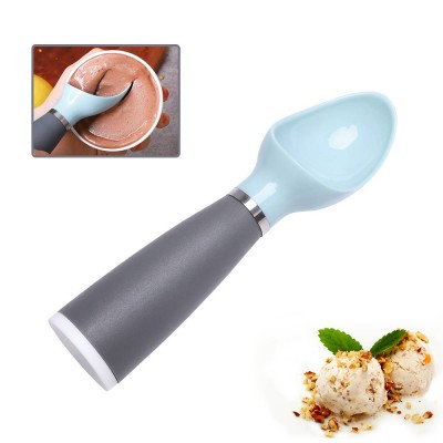 Non-slip Handle Blue Grey Custom Design Logo Plastic Nonstick Ice Cream Scoop Spoon Hardware